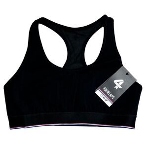 Four Laps FourLaps Circuit Sports Bra size L Black Mesh Back Athletic NWT